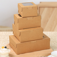 Papier Kraft recyclable 2 pièces Mini boulangerie cadeau pâtisserie affichage emballage boîte à Cupcake avec fenêtre