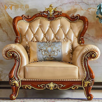Canapé en cuir de chêne de style européen, ensemble 123 pièces, mobilier de salon en bois massif sculpté, cuir de vachette pleine fleur américain, pour villa