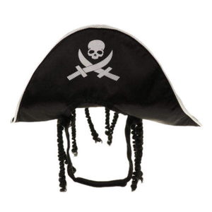 Pet Pirata Cosplay Chapéu Cão Halloween Preto Cap Cat Festival Vestuário Acessório Traje Cão Chapéu com Peruca - Product Image 3