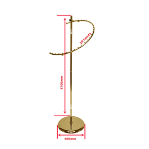 Expositor Circular Dorado para Ropa con <span class=keywords><strong>29</strong></span> Perlas para Tiendas Minoristas, Soporte de Metal de Lujo para Ropa de 1700 mm de Altura - Product Image 1
