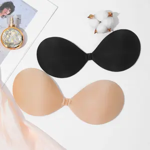 Women Invisible Push Up Bra Self-Adhesive Silicone Bust Sticky Bra Skin Backless Strapless Front Closure Bra