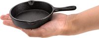Lot de 4 mini poêles en fonte de 4 pouces, petites poêles à frire avec double bec verseur, compatibles cuisinière, four et grill, pour usage intérieur et extérieur