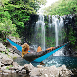 Hamac en nylon parachute léger, balançoires de patio, balançoire de jardin pour 2 personnes, balançoire de plage et de voyage en plein air, hamac de camping de <span class=keywords><strong>grande</strong></span> taille - Product Image 5