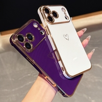 Pour iPhone 17/17 Air/17 Pro/17 Promax 6D Chrome Heart design housse de téléphone