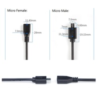 Câble PVC pour chargeur Micro Usb 1m 3ft Câble de données de charge Usb vers Micro