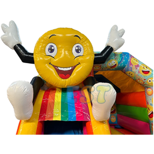 Castello Gonfiabile Commerciale Emoji Sorridente per Feste, Casa Gonfiabile con Scivolo Combinato - Product Image 2