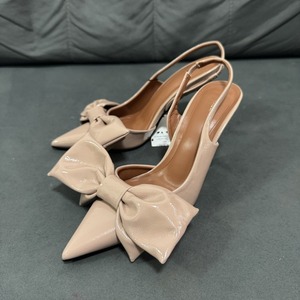 <span class=keywords><strong>Sandali</strong></span> a spillo da donna in vernice per primavera ed estate: punta chiusa con fiocco, scarpe eleganti con tacco alto con cinturino alla caviglia - Product Image 1
