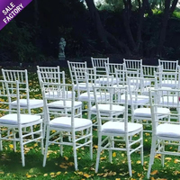 Chaises de banquet Sinoperfect de haute qualité en métal doré blanc avec cadre en fer, dossier rond, pour événements, fêtes et mariages