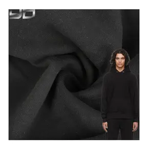 Shaoxing Yunda Hot Sale 290Gsm 100% Cotton Stretch Plain Solid Black Fleece Cotton Fleece Fabric For Hoodie