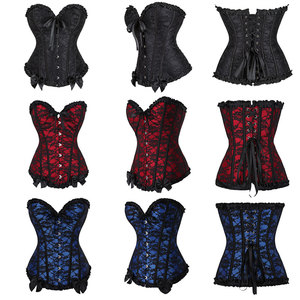 Meilleur Prix Corsets <span class=keywords><strong>Goth</strong></span> Punks et Bustiers pour Femme – Hauts Courts Amincissants avec Élégante Décoration Nœud - Product Image 6