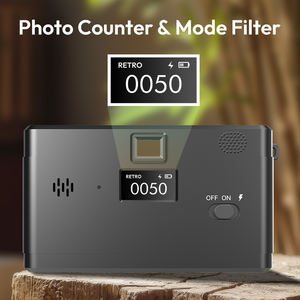 Классический портативный винтажный фотоаппарат без экрана с прозрачным корпусом, настраиваемыми фильтрами, съемным аккумулятором и светодиодной вспышкой - Product Image 4