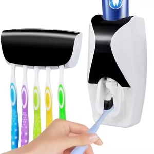 Dispensador automático de pasta de dientes sin perforaciones, el más vendido, soporte adhesivo de pared para cepillos de dientes y pasta de dientes, soportes para cepillos de dientes eléctricos - Product Image 1