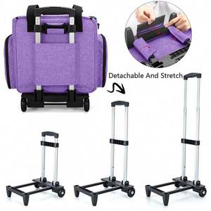 Free Sample Collapsible Deluxe Polyester <b>Sewing</b> <b>Machine</b> Storage Case Rolling Trolley Tote Carrying <b>Bag</b> HEXIN Brand Model HXJ0440 - Product Image 5