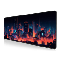 Grand tapis de souris gaming Cyberpunk City, tapis de bureau étendu, écologique, imperméable, base en caoutchouc antidérapante, durable, en stock