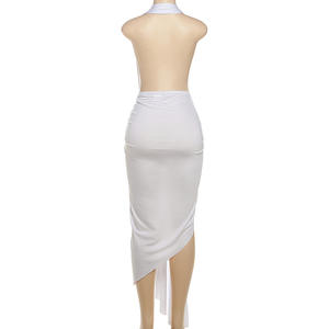 गर्मियों की नई स्ट्रीट शैली महिलाओं ने सेक्सी स्लीलेस हैल्टर गर्दन के बैकलेस हाई-कमर वाली पोशाक - Product Image 3