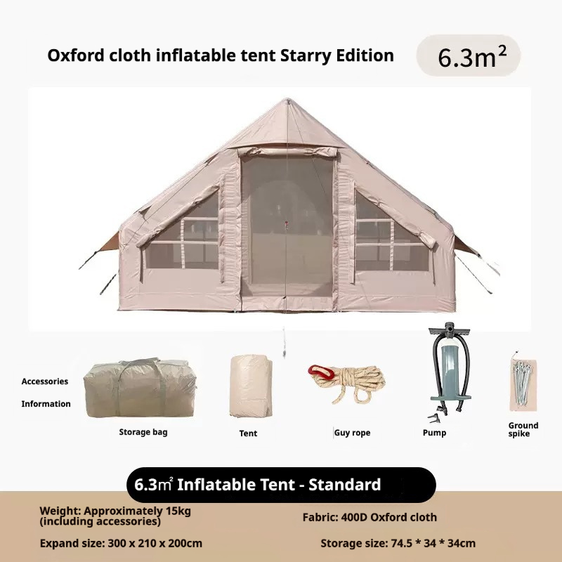 6.3㎡ portes doubles, puits de lumière simple, toile Oxford 400D 160 g/m²