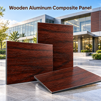 Panneau composite bois-aluminium revêtu de PVDF, grain de bois d'érable, 4 mm, taille personnalisée pour la décoration murale extérieure