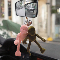Pendentif grenouille à longues pattes en peluche, breloque de sac, porte-clés mousqueton en plastique PP et coton pour thème
