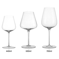 Verres à vin élégants ultra-fins à grand bol sur pied en cristal transparent pour mariage, vente en gros