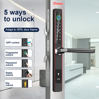 Serrure à empreinte digitale en alliage d'aluminium Carte Ttlock APP Mot de passe mécanique étanche Serrure pour ordinateur portable Clé de déverrouillage Serrure intelligente RFID