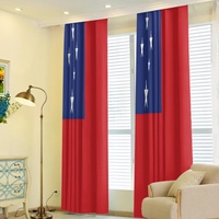 Rideau thermique occultant en polyester à motif drapeau de Samoa, pour la rénovation intérieure des espaces de vie
