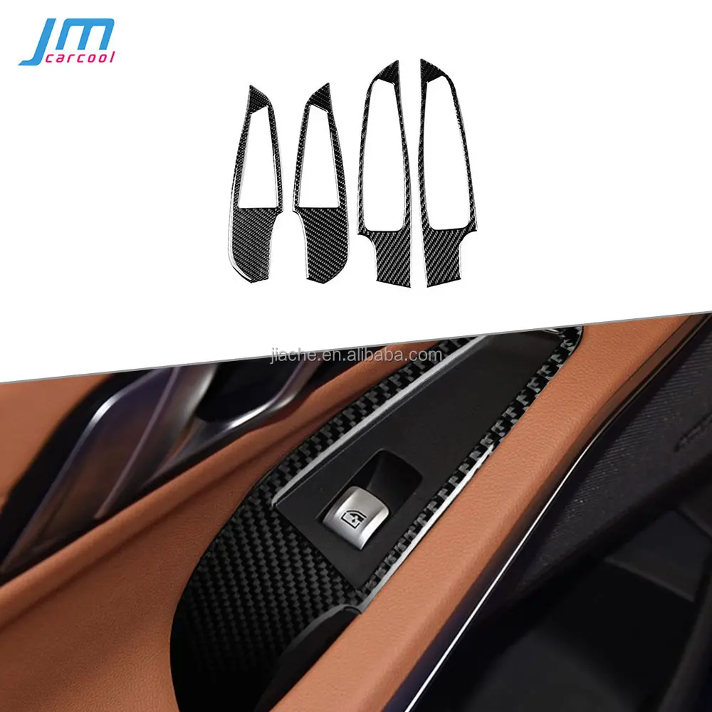 Qiao — boutons de levage de fenêtre en Fiber de carbone, décoration de cadre, autocollants pour BMW p20 G28 2019 2020