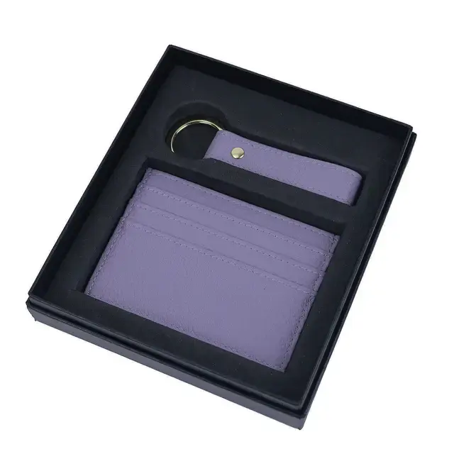 Sanchuan özelleştirmek sıcak damgalama adı hakiki deri bozuk para cüzdanı anahtarlık hediye kutu seti lüks anahtarlık cüzdan kart tutucu
