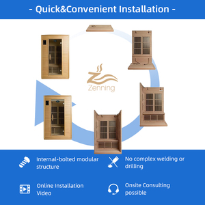 Phòng xông hơi gia đình hiện đại sang trọng với hệ thống kiểm soát nhiệt độ thoải mái và gỗ cứng cao cấp - Product Image 4