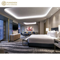Ensemble de chambre d'hôtel contemporain en panneaux MDF en bois personnalisés, écologique, pour hôtels 3 à 5 étoiles, fournisseur de services tout-en-un pour les halls et les chambres d'hôtes