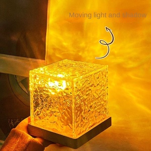 Lámpara Nocturna con Efecto <span class=keywords><strong>de</strong></span> Ondas <span class=keywords><strong>de</strong></span> Agua <span class=keywords><strong>de</strong></span> Cristal, Diseño Cuadrado <span class=keywords><strong>de</strong></span> Estilo Moderno, Luz <span class=keywords><strong>de</strong></span> Ambiente para Mesita <span class=keywords><strong>de</strong></span> Noche, Aurora Boreal, LED Impermeable, Navidad - Product Image 2