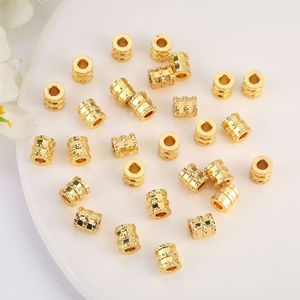 Perles perforées plaquées or 18 carats, 7x6mm, trou de 3,5mm, perles intercalaires pour la fabrication de bijoux DIY, perles en vrac, vente en gros - Product Image 2