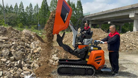 Mini-dumper chenillé hydraulique Antspower 2026, capacité de charge 600 kg, entraîné par moteur diesel