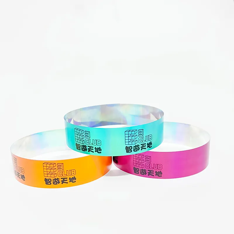 Factory Promotional Customized Personalized Event tyvek Bracelets Cheap Paper laser Bangles Vip Wristband