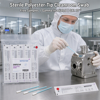 Écouvillons stériles en polyester WIPESTAR PS740 pour salle blanche, stérilisés par rayonnement gamma ISO13485, pour le nettoyage des produits bio-pharmaceutiques et des dispositifs médicaux