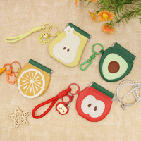 Yy Pu Lederen Fruit Ring Etui Cosmetische Lipstick Tas Make-up Tas Klein Juwelendoosje Ring PU Lederen Ring Oorbellen Opbergtas