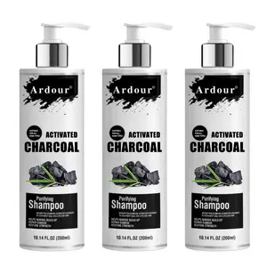 Marque privée Vente en gros Charbon actif bio à base de plantes à base de plantes Nettoyage en profondeur Shampooing cheveux purifiant anti-démangeaisons