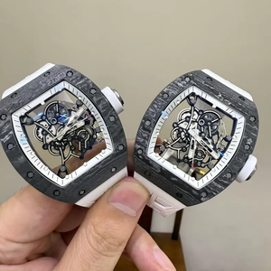นาฬิกาคาร์บอนสไตล์ RM 055 ขายดี นาฬิกากอล์ฟแบบสเกเลตัน น้ำหนักเบา สไตล์ RM สำหรับผู้ชาย สายยาง - Product Image 1