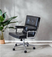 Silla de oficina de aleación de aluminio de altura ajustable plegable minimalista clásico Vintage Boss Light Luxury Home Computer Swivel