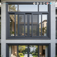 Portes et fenêtres en alliage d'aluminium résistantes aux ouragans avec double vitrage à isolation thermique, fenêtre coulissante pour maison extérieure moderne