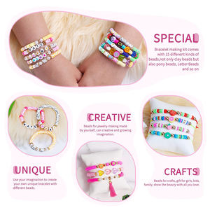 Bview Art 6540 pièces 28 couleurs plat rond 6mm entretoise polymère <span class=keywords><strong>Heishi</strong></span> argile <span class=keywords><strong>perles</strong></span> pour la fabrication de bijoux Kit Bracelets collier - Product Image 4