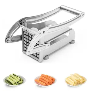 2024 Hot Selling French Fry Cutter Professional Potato Slicer with No-slip Suction Base Onion Chipper with 2 Blades