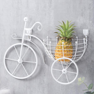 Cesta de flores montada en la pared de arte del hierro, <span class=keywords><strong>maceta</strong></span> colgante de pared de estilo de bicicleta, soporte de <span class=keywords><strong>maceta</strong></span> de hierro de Metal para jardín, fiesta de boda - Product Image 3