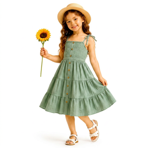 Vestido de Verano para Niñas, Estilo Casual, Hombros Descubiertos, Surtido Aleatorio, Modelo CN/GUA 2026.4 - Product Image 1