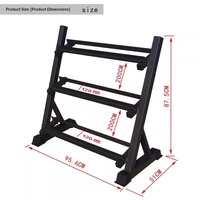 Support de rangement hexagonal robuste à 3 niveaux pour haltères en fer, pour usage domestique et commercial, capacité de 5 à 100 lb