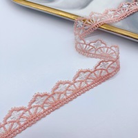 Chaîne de clavicule semi-circulaire en dentelle rose, accessoires de broderie informatique DIY en dentelle soluble dans l'eau, vente en gros