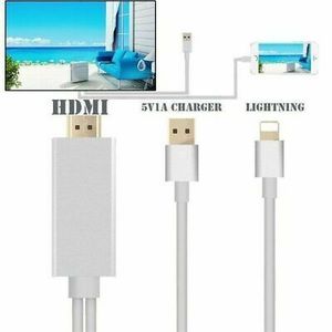 Cable HDMI para iPhone con cargador de 5V 1A y adaptador de audio y video con conector de luz - Product Image 1