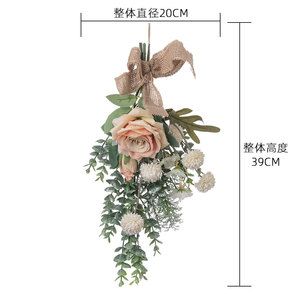 Bouquet de fleurs artificielles Southern Rose à suspendre au mur, rose orange, décoration d'intérieur CF01104 - Product Image 4