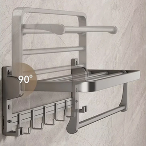 Thiết kế hiện đại chất lượng cao nhôm dày treo tường phòng tắm điện thoại kệ & giấy vệ sinh chủ phụ kiện - Product Image 2