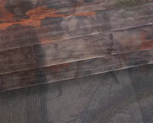 Tela de malla elástica con estampado de árbol, tela de malla elástica de 4 vías de Color para tienda, 100D x 60D