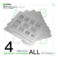 2UUL BG01 4PCS Pochoirs de Reballing en Maille d'Acier pour CI Nand Flash/WiFi/Face ID/Écran/Baseband/Amplificateur de Puissance pour iPhone 8-16PM